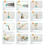 DIY Earring Making, with Glass Beads, Shell Beads, Gemstone Beads, Tibetan Silver Charms, 304 Stainless Steel Pendants and Brass Earring Hooks, Golden, 11x7x3cm