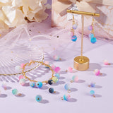 Imitation Pearl Acrylic Charms, with Iron Findings, Eound, Mixed Color, 14~18mm, Hole: 2.5~3.5mm, 100pcs/set