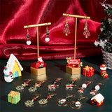 DIY Christmas Dangle Earrings Making Kit, Including Glass Pearl Beads, Christmas Tree & Bell & Hat & Snowflake Alloy Enamel & 304 Stainless Steel Pendants, Brass Earring Hook, Mixed Color