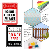 2Pcs 2 Style Aluminum Warning Signs, Vertical, Rectangle with Word Please Do Not Feed, Word, 250x180x0.8mm, 1pc/style