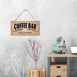 Natural Wood Hanging Wall Decorations, with Jute Twine, Rectangle, Colorful, Word, 15x30x0.5cm