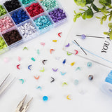 1500Pcs 15 Colors Iron Bead Tips, Calotte Ends, Clamshell Knot Cover, Mixed Color, 7.5x4mm, Hole: 1mm, Inner Diameter: 3mm, 100pcs/color