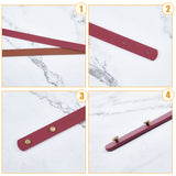 4 Sets 2 Colors PU Leather Bag Handles, with Iron Rivets, for Purse Handles Bag Making Supplies, Mixed Color, 60x1.85x0.35cm, Hole: 3mm, 2 sets/color