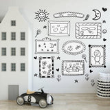 2Pcs PVC Wall Stickers, for Wall Decoration, Mixed Patterns, 980x340mm, 2pcs/set