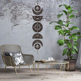 Moon Phase Wood Hanging Wall Decorations, with Cotton Thread Tassels, for Home Wall Decorations, Eye, 790mm