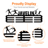Fashion Iron Medal Hanger Holder Display Wall Rack, with Screws, Word Javelin, Sports Themed Pattern, 150x400mm