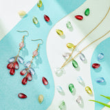 120Pcs 12 Colors Imitation Gemstone Glass Pendants, Teardrop Charms, Mixed Color, 14x8x5mm, Hole: 1.2mm, 10Pcs/color