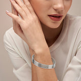 8Pcs 304 Stainless Steel Thin Wrap Bangle for Women, Stainless Steel Color, Inner Diameter: 2-1/2 inch(6.5cm)