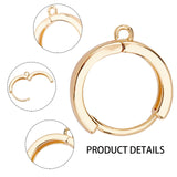 Brass Huggie Hoop Earring Findings, Real 18K Gold Plated, 16.5x14.5x3.5mm, Hole: 1.5mm, Pin: 1mm, 20pcs