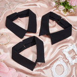 3Pcs 3 Style Polyester Detachable Blouse False Collar, Simple Bib Stand Collar Choker Necklace, Black, 440~450x50~90x3~3.5mm, 1pc/style