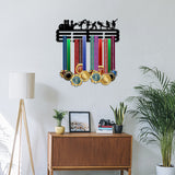 Sports Theme Iron Medal Hanger Holder Display Wall Rack, with Screws, Bowling Pattern, 150x400mm