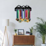 Sports Theme Iron Medal Hanger Holder Display Wall Rack, with Screws, Mountain Pattern, 150x400mm