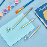 2Pcs Aluminum Slanting Fine Line Paint Pen, Artists Student Sketch Drawing Tools, Drawing Supplies, Light Gold, 20.3x2.3x0.8cm, Hole: 9mm