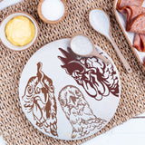 Self-Adhesive Silk Screen Printing Stencil, for Painting on Wood, DIY Decoration T-Shirt Fabric, Turquoise, Rooster, 280x220mm