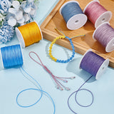 18 Rolls 18 Colors Chinlon Thread, Chinese Knotting Cord, for Woven Bracelet Necklace Making, Mixed Color, 1mm, about 25.15 Yards(23m)/Set, 1 roll/color