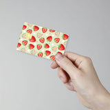 PVC Plastic Waterproof Card Stickers, Self-adhesion Card Skin for Bank Card Decor, Rectangle, Strawberry, 186.3x137.3mm