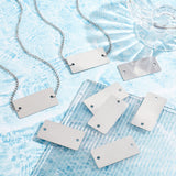 201 Stainless Steel Connector Charms, Stamping Blank Tags, Stainless Steel Color, Rectangle, 25x50x1mm, Hole: 3mm, 30pcs/box