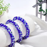 Handmade Evil Eye Lampwork Beads Strands, Column, Blue, 8.5x6~7mm, Hole: 2mm, about 53~56pcs/strand, 13.78 inch~14.17 inch(35cm~36cm)