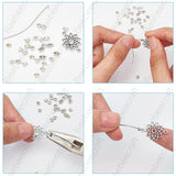 30Pcs 925 Sterling Silver Crimp Beads Covers, Flat Round, Silver, 5.5x4mm, Hole: 1.8mm