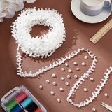 Ornament Accessories Kits, Including Resin & Plastic Imitation Pearl Shank Buttons, with Polyester Elastic Cord with Loops, White