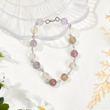 2 Strands Natural Fluorite Beads Strands, Round, 8mm, Hole: 1mm, about 48pcs/strand, 15.5''(39.37cm)