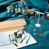 DIY Gemstone and Leaf Dangle Earring Making Kit, Including Alloy Pendants & Beads, Synthetic Turquoise Beads, Brass Earring Hooks, Antique Bronze, 132Pcs/box