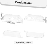2 Sets Acrylic Protective Cover for Wireless Game Controller, Case Cover, Gamepad Protector, Clear, 104x36x10mm, 4pcs/set