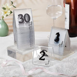 30Pcs Acrylic Tent Table Number Sign, Reservation Signage Board, Desk Sign Plate, for Wedding, Hotel, Resturant, Number 1~30, WhiteSmoke, 62x75x74m