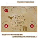 Wooden Wine Serving Tray, Rectangle, Drink Pattern, 180x250x12.5mm