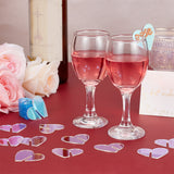 40Pcs Acrylic Wine Glass Charms, Goblet Marker, Heart, 35x39.5x1.5mm