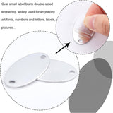 Blank Aluminium Plates, Oval with 2 Holes, Silver, 34.5x19x1mm, Hole: 3.3mm, 30pcs/box