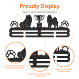 Iron Medal Hanger Holder Display Wall Rack, with Screws, Dog, 400x150mm