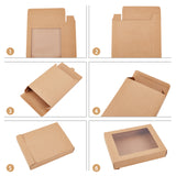 Cardboard Box, with PVC Clear Window, Rectangle, Camel, 17.5x13.5x3.5cm