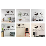 PVC Wall Stickers, for Home Living Room Bedroom Decoration, Eye & Maxim, Black, 29x85cm and 19x103cm, 2 sheets/set