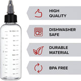 Transparent Plastic Bottle, with Twist Cap and Graduated Measurement, for Liquids, Inks, Oils, Arts and Crafts, Clear, 146.5mm, Capacity: 100ml