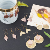 DIY Dangle Earrings Making Kits, Including Eco-Friendly Cowhide & PU Leather & 304 Stainless Steel Pendants, Brass & Alloy Link Round, Brass Earring Hooks, Mixed Color, 28.5x1.5x17mm, Hole: 1.5mm