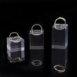 Transparent Acrylic Ring Displays, Square, Clear, 25x25x40mm
