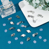 60Pcs 2 Size 304 Stainless Steel Clip-on Earring Findings, Flat Round Clip on Earring Pads, with 60Pcs Silicone Earring Pads, Stainless Steel Color, 16~18x10x7mm, 30Pcs/size