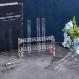 6-Hole 10ML Acrylic Display Stands, Colorimetric Test Tube Display Stands, Lab Supplies, Rectangle, Clear, 150x54x80mm