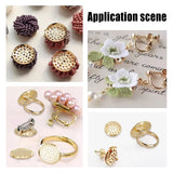 Brass Finger Ring/Brooch Sieve Findings, Perforated Disc Settings, Raw(Unplated), 14x2mm, Hole: 1mm, 200pcs/box