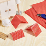 8 Sheets 2 Style Plastic Roof Tiles, Miniature Tiles Model Building Set, Sand Table Micro Landscape Accessories, Crimson, 297~300x200x2.5~3.5mm, 4 sheets/style