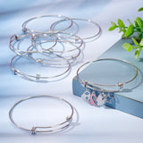 12Pcs Adjustable 201 Stainless Steel Bangle Making, Stainless Steel Color, 0.16cm, Inner Diameter: 2-1/2 inch(6.5cm)