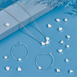 60Pcs 3 Style Brass Beads, Heart, Silver, 4.5~6x5~7x2~3mm, Hole: 1.2~1.4mm, 20pcs/style