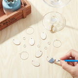 DIY Oval Wine Glass Charm Tags Making Kit, Including Brass 20Pcs Wine Glass Charm Rings & 30Pcs Jump Rings, 20Pcs Wood Pendants, Antique White, 70pcs/box