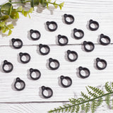 20Pcs Silicone Pendant, for Electronic Stylus & Lighter Making, Ring, Black, Inner Diameter: 13mm