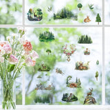 8 Sheets 8 Styles PVC Waterproof Wall Stickers, Self-Adhesive Decals, for Window or Stairway Home Decoration, Rectangle, Deer, 200x145mm, about 1 sheets/style