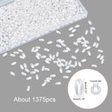 1375Pcs ABS Plastic Imitation Pearl Beads, Oval, White, 8x4mm, Hole: 1mm
