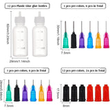 30ml Plastic Glue Liquid Container, Bottle Dispenser, Bottle Stoppers, Plastic Fluid Precision Blunt Needle Dispense Tips, Mixed Color, 82x29mm