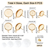 DIY Earring Making Kit, Including 72Pcs 9 Style Transparent Glass Cabochons, 304 Stainless Steel Stud Earring Settings, Iron Ear Nuts, Golden, Cabochons: 9.5~14x3~4mm, 6pcs/style