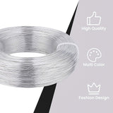 Round Aluminum Wire for Jewelry Making, Platinum, 22 Gauge, 0.6mm, about 1492.78 Feet(455m)/bundle